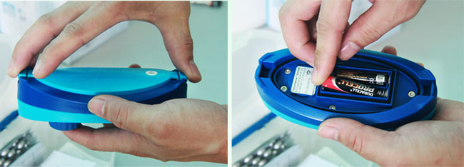 Scuball手持式泳池水質檢測儀安裝電池